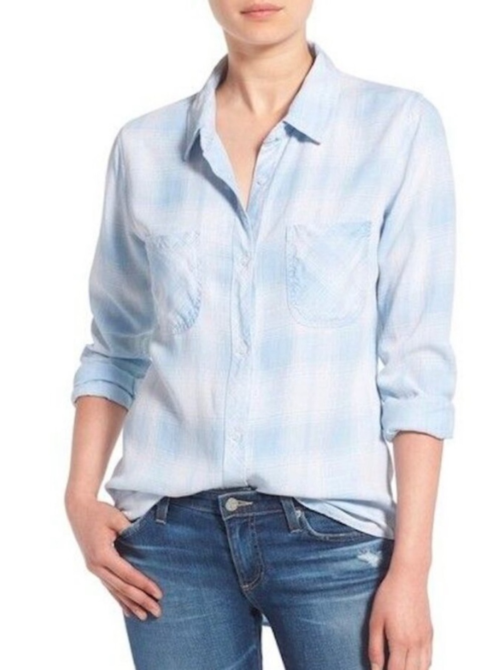 Rails Carter Button Down Shirt in Laguna
Blue/White Tartan Plaid! Size M